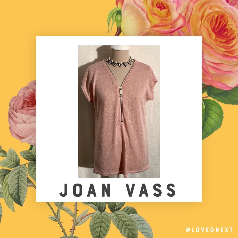 Joan Vass pink zippered top